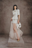 Ada Embellished Bow Tweed Couture Jacket for women, from WHITE PLAN, The Viet Concept 