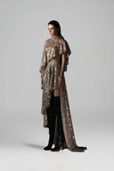 Ember Gilded Lace Asymmetric Cape Top for women, from SORAMAME, The Viet Concept