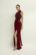 Agnus Dress Draped Braid Jersey Crepe Gown for women, from JENNY K TRAN, The Viet Concept 