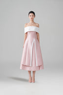 LARMES • Dakota Blush Draped Evening Gown
