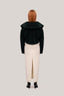 Black Mac Lam Cropped Plunge Neck Ribbed Velvet Jacket for women, from TINH, The Viet Concept 
