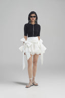 Classic Pearl Ribbed Short Sleeve Top for women, from CAOSTU, The Viet Concept