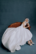 WHITE PLAN • Nina High-Neck Lace Taffeta Bridal Ballgown