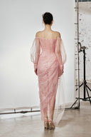 DO LONG • Veil Of Dawn Pink Embellished Midi Dress