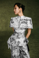 Giai Ky Vietnam Scenic Taffeta Halter Peplum Top for women, from KEIRA TONG, The Viet Concept 