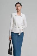White Selita Belt Jacket for women, from HOBB, The Viet Concept 