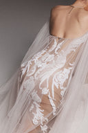 White Lace Tulle Serenity Long Dress For Women, from DUONG ATELIER, The Viet Concept