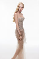 LUCILLA • Elif Embroidered Floral Lace Mermaid Evening Gown