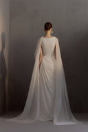 HA THANH VIET • Regent Draped Sheer Silk-Effect Evening Dress