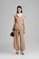 Mocha Mousse Peplum Top for women, from Lecia, The Viet Concept 