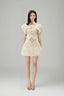 Crushing Cropped Puffy Sleeved Linen Top for women, from Lam Khue, The Viet Concept 