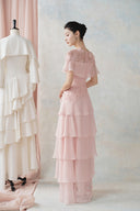 LARMES • Mirra Pink Sculpted Evening Gown