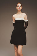 MARGÉE ATELIER • Cyrene Couture Strapless Twill Mini Cocktail Dress