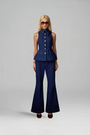 Structured Peplum Denim Sleeveless Top for women, from KEIRA TONG, The Viet Concept 