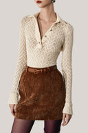 Yumi Bodycon Collared Neck Cotton Lace Top fror women, from HOBB, The Viet Concept 