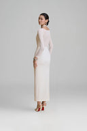 Fiery Asymmetric Neck Gathering Maxi Dress for woman, from ARTI, The Viet Concept