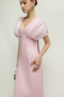 Lille Dress Organza Sleeve Crepe Elegance Gown for women, from JENNY K TRAN, The Viet Concept 
