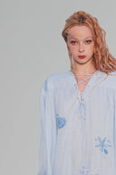 Blue Sea Embroidered Tunic for women, from Xita, The Viet Concept 