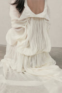 Ivory Choi Bow Smocked Muslin Maxi Dress for women, from DAS LA VIE, The Viet Concept