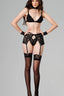 Vanila Set With Bra, Bottom, Attached Stockings, Rhinestone Strap for women, from SEXY M, The Viet Concept 