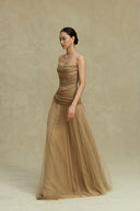 BYDI • Dara Pleated Tulle Taffeta Couture Evening Gown