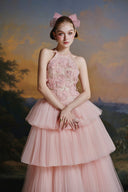 MADDY HATES ROSE • Seraphine Blush Sequin Tulle Tiered Gown