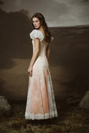 Vesta Ombre Lace Puff Sleeve Midi Dress for women, from LINH PHUNG, The Viet Concept