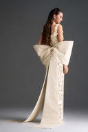 IHF STUDIO • Floral Garden Lace Column Dress with Statement Back Bow