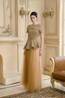 CALISTA • Ivresse Couture Brown Layered Mesh Maxi Skirt - The Viet Concept