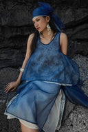 Celestia Hai Van Draped Organza Midi Skirt for women, from CAOSTU, The Viet Concept