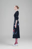 Midnight Garden - Asymmetrical Black Midi Dress for women, from Tiny Ink, The Viet Concept