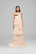Strapless Ivory Cascade Gown Dress for women, from GUYEHI, The Viet Concept 