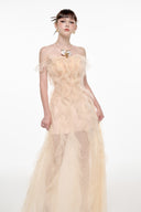 Morgana Feathered Off-Shoulder Gown for women,from JOSEPHINE, The Viet Concept 
