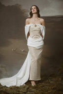 LINH PHUNG • Farah Convertible Sequin Satin Hooded Maxi Gown