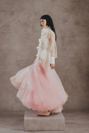 Astra Blush Gradient Voile Couture Skirt for women, from WHITE PLAN, The Viet Concept 