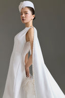 Imperial Pearl Cape Mikado Wedding Gown for women, from LINH DOAN, The Viet Concept