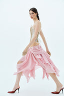 LA VIERGE • La Esperanza Draped Chiffon Midi Skirt