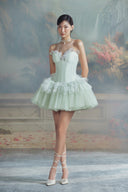 LINH PHUNG • Chlorys 3D Floral Corset Taffeta Mini Dress