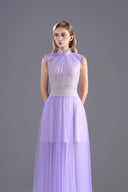 ROSEE de MATIN • Light Purple Tuller Smocking Midi Dress