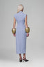 Light Blue Stripped Shirt Midi Dress for women, from Keira Tong, The Viet Concept 