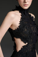 Floral Garden Lace Halter Mermaid Cut-Out Maxi Dress for women, from IHF STUDIO, The Viet Concept 