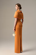Orange Silk Taffeta Cape Gown With Crystal Hem for women, from IHF ATELIER, The Viet Concept