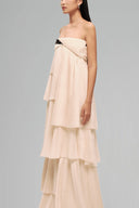 Strapless Ivory Cascade Gown Dress for women, from GUYEHI, The Viet Concept 