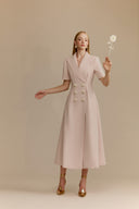 WHITE PLAN • Dynasty Carolan Structured Midi Dress