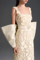 IHF STUDIO • Floral Garden Lace Column Dress with Statement Back Bow