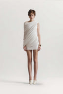 Pure Éther Pleated Sheer Mini Dress for women, from HA THANH VIET, The Viet Concept 