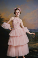 MADDY HATES ROSE • Seraphine Blush Sequin Tulle Tiered Gown