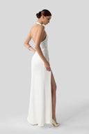 Celina Silk Draped Neck Maxi Dress for women, from DANG PHONG DESIGNER, The Viet Concept
