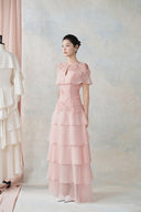 LARMES • Mirra Pink Sculpted Evening Gown