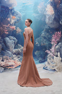Darya Crystal-Embroidered Crepe Asymmetric Evening Gown for women, from 21SIX, The Viet Concept